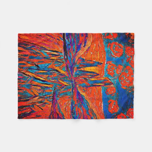 Couverture Polaire Roses impressionnants dans le ciel (Devant (Horizontal))