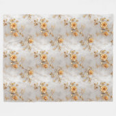 Couverture Polaire Roses jaunes romantiques (Devant (Horizontal))