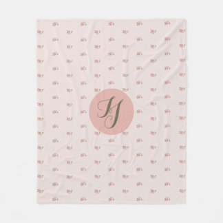 Couverture Polaire Roses miniatures et monogramme