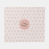 Couverture Polaire Roses miniatures et monogramme (Devant (Horizontal))