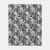 Couverture Polaire Roses noirs, rose, noirs et gris (Devant)