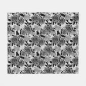 Couverture Polaire Roses noirs, rose, noirs et gris (Devant (Horizontal))