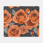 Couverture Polaire Roses Orange Rouillé Chaud (Devant (Horizontal))