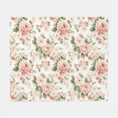 Couverture Polaire Roses pastel crème (Devant (Horizontal))