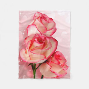 Couverture Polaire Roses roses