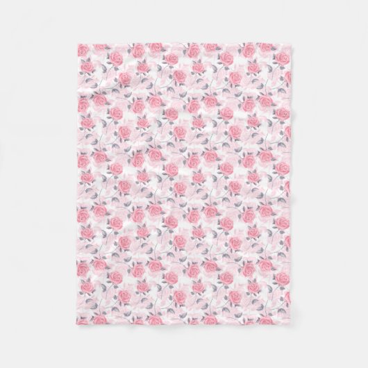 Couverture Polaire Roses roses (Devant)