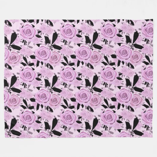 Couverture Polaire Roses roses (Devant (Horizontal))