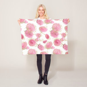 Couverture Polaire Roses roses