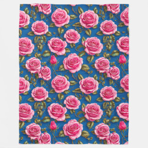 Couverture Polaire 🌸 Roses roses élégantes en fleurs Douceur florale