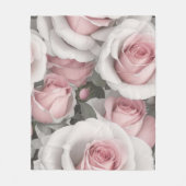 Couverture Polaire Roses roses et blanches (Devant)