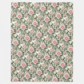 Couverture Polaire Roses roses et Feuilles d'âge classiques (Devant)