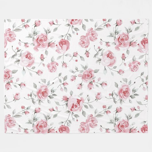 Couverture Polaire Roses Roses Fleurs Mariage (Devant (Horizontal))