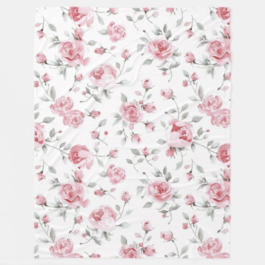 Couverture Polaire Roses roses floraux Shower de mariage (Devant)