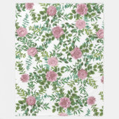 Couverture Polaire Roses roses Jardin Printemps Mariage (Devant)
