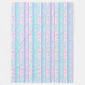 Couverture Polaire Roses roses roses et rayures correspondantes Blanc (Devant)