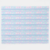 Couverture Polaire Roses roses roses et rayures correspondantes Blanc (Devant (Horizontal))