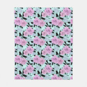 Couverture Polaire roses roses roses, roses, arrière - plan turquoise (Devant)