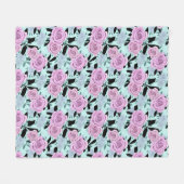Couverture Polaire roses roses roses, roses, arrière - plan turquoise (Devant (Horizontal))