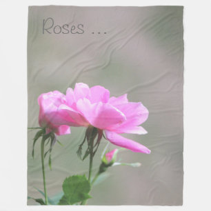Couverture Polaire Roses Roses Roses Roses Avec Fleece Gris Léger