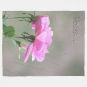 Couverture Polaire Roses Roses Roses Roses Avec Fleece Gris Léger (Devant (Horizontal))