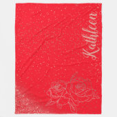 Couverture Polaire Roses roses roses roses or Rose monogrammes sur ro (Devant)