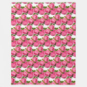Couverture Polaire Roses roses sur fond blanc (Devant)