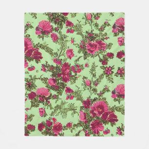 Couverture Polaire Roses roses victoriennes