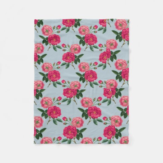 Couverture Polaire Roses roses vintages (Devant)