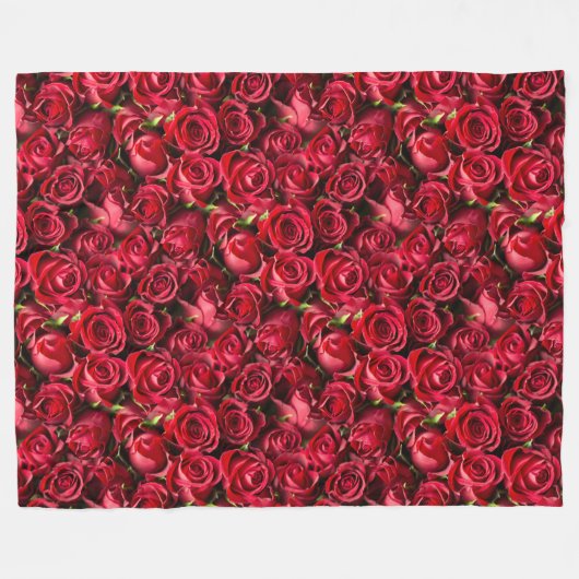 Couverture Polaire Roses rouges (Devant (Horizontal))