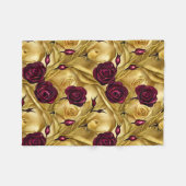 Couverture Polaire Roses rouges et dorées (Devant (Horizontal))