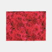Couverture Polaire Roses rouges répétition motif floral (Devant (Horizontal))