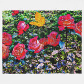 Couverture Polaire Roses rouges Roses rouges Toison Blanche polaire (Devant (Horizontal))