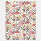 Couverture Polaire Roses, tulipes et lys (Devant)