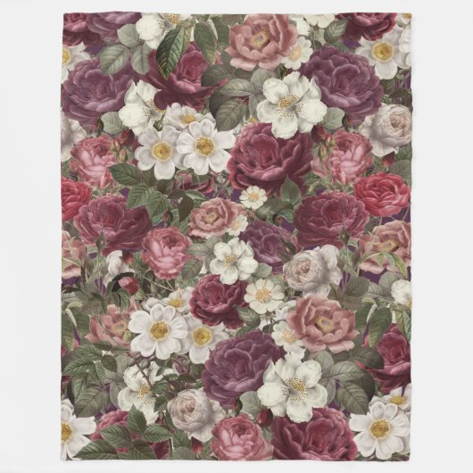 Couverture Polaire Roses vintages (Devant)