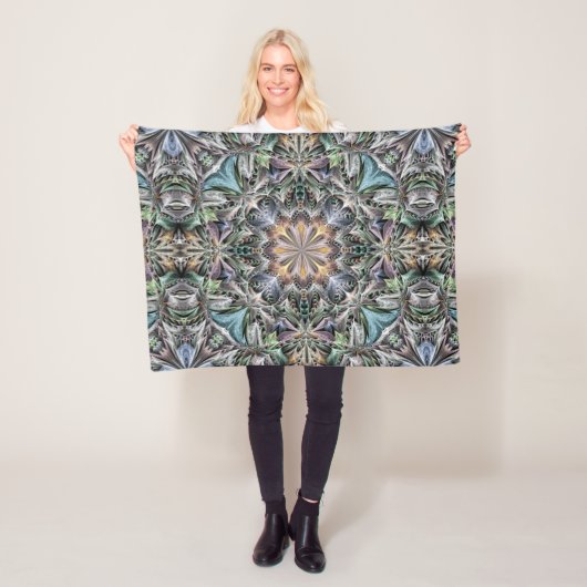 Couverture Polaire Rosette de jardin Abstraite à plusieurs couleurs (En situation)