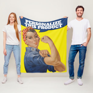 Couverture Polaire Rosie le Riveter facile à personnaliser