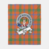 Couverture Polaire Ross Ancien Clan Badge Tartan Plaid (Devant)