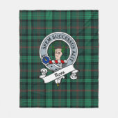 Couverture Polaire Ross Chasse Moderne Clan Badge Tartan Plaid (Devant)