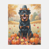 Couverture Polaire Rottweiler À L'Automne Quitte L'Art Thanksgiving (Devant)