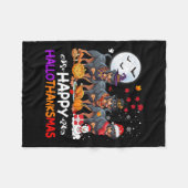 Couverture Polaire Rottweiler Chien Noël Joyeux Hallothankmas Merci (Devant (Horizontal))