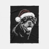 Couverture Polaire Rottweiler Chien Père Noël Chapeau Noël Noël Noël  (Devant)