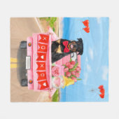 Couverture Polaire Rottweiler Chien Valentine's Day Truck (Devant (Horizontal))