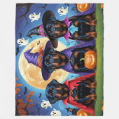 Couverture Polaire Rottweiler Chiens Citrouille Halloween Funny (Devant)