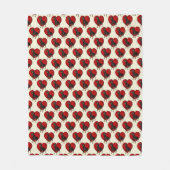 Couverture Polaire Rottweiler Dog Red Heart Pattern (Devant)