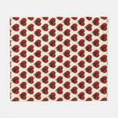 Couverture Polaire Rottweiler Dog Red Heart Pattern (Devant (Horizontal))