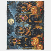 Couverture Polaire Rottweiler Halloween Épouvantable (Devant)