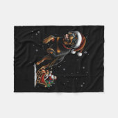 Couverture Polaire Rottweiler Santa Christmas Tree Lights Ugly Pajama (Devant (Horizontal))