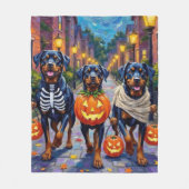 Couverture Polaire Rottweiler Trick-or-Treating In Halloween Costumes (Devant)
