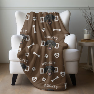 Couverture Polaire Rottweiller Papa, Brown Nom personnalisé Répéter