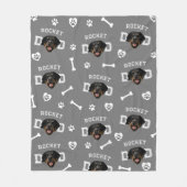 Couverture Polaire Rottweiller Papa, Grey Nom personnalisé Répéter (Devant)